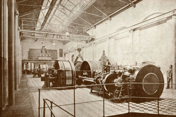 Budapest, M1 metró, MFAV, Kertész utcai áramfejlesztő telephely, gépház, bélyegkép