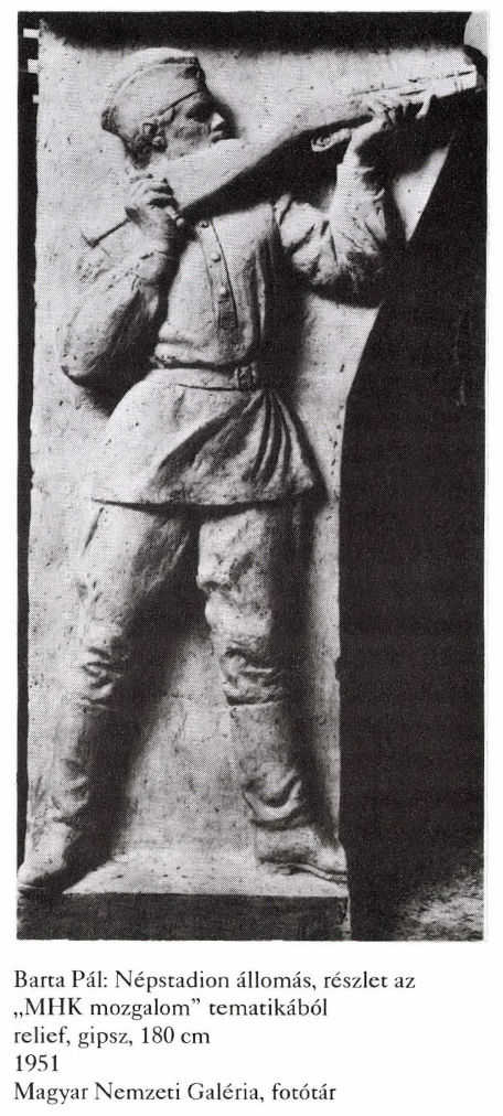 Budapest, M2 metró, Puskás Ferenc stadion, szocreál szobor