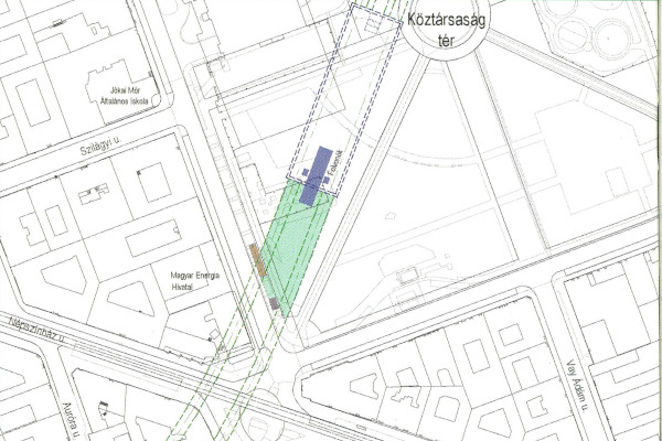 Budapest, M4 metró, II. János Pál pápa tér, helyszínrajz, bélyegkép