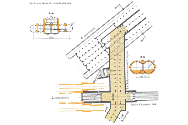 Budapest, M4 metró, Keleti pályaudvar, alaprajz, bélyegkép