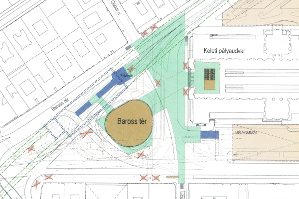 Budapest, M4 metró, Keleti pályaudvar, helyszínrajz, bélyegkép
