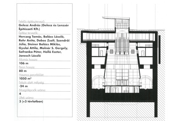 Budapest, M4 metró, Móricz Zsigmond körtér, keresztmetszet, bélyegkép