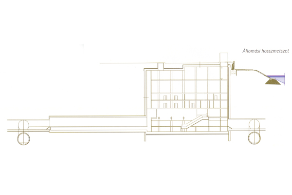 Budapest, M4 metró, Szent Gellért tér, hosszmetszet, bélyegkép