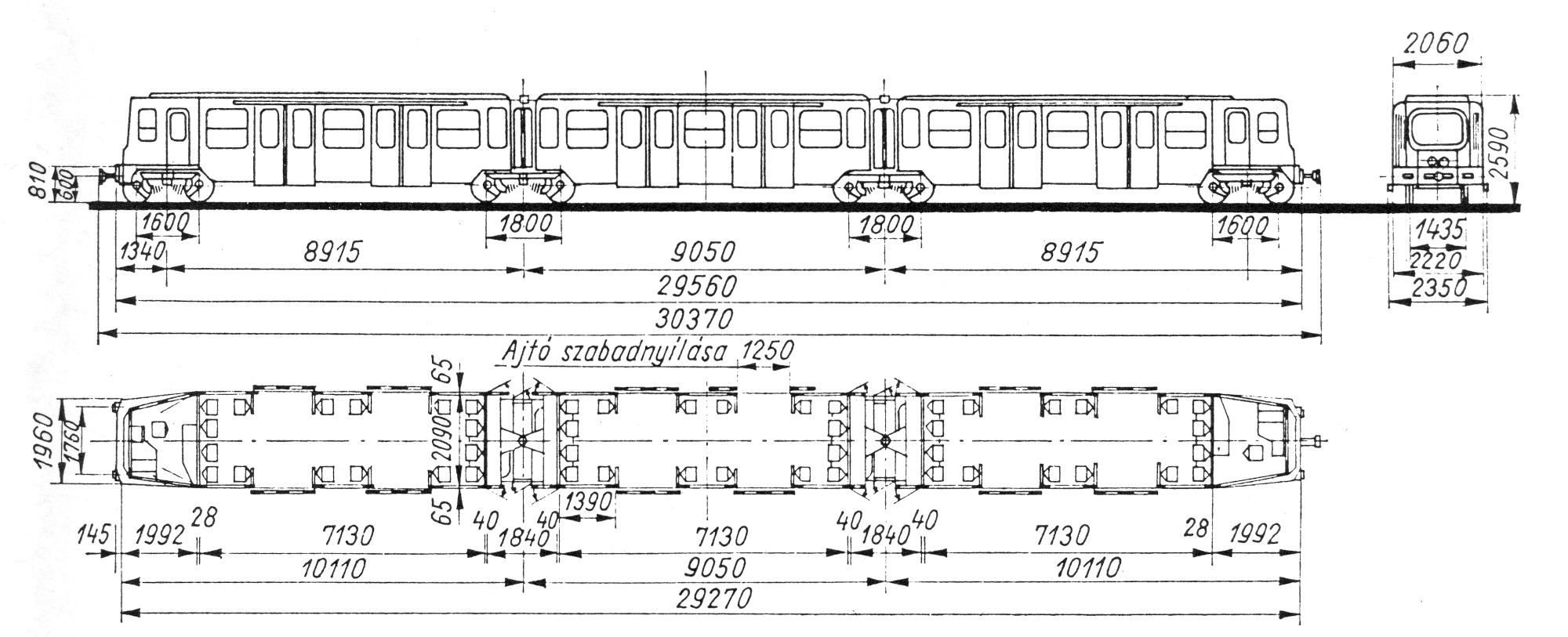 Budapest, Ganz FAV jármű, jellegrajz