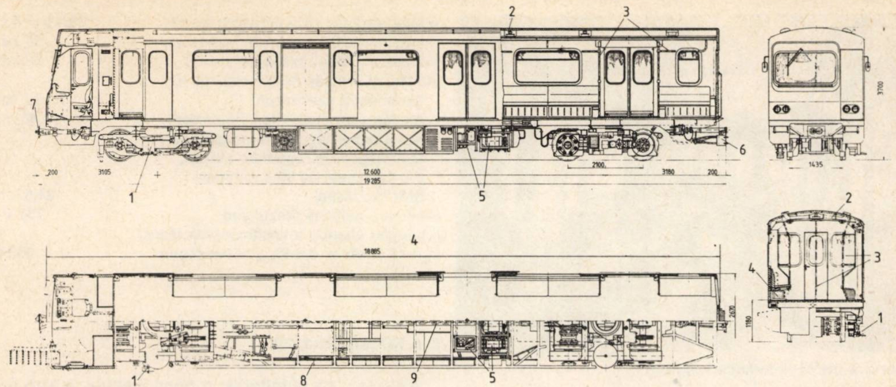 Budapest, Ganz-Hunslet G2, prototípus metró jármű, jellegrajz