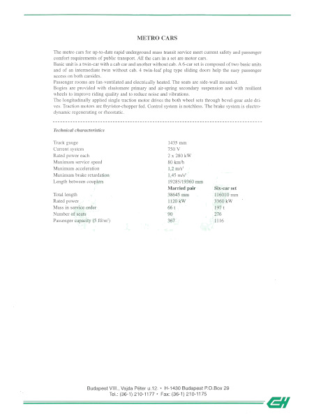 Budapest, Ganz-Hunslet G2, prototípus metró jármű, bélyegkép