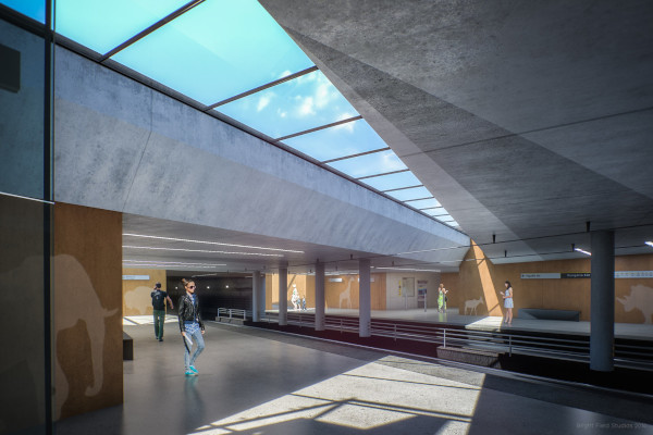 Budapest, M1 metró, meghosszabbítás, Hungária körút, látványterv, bélyegkép