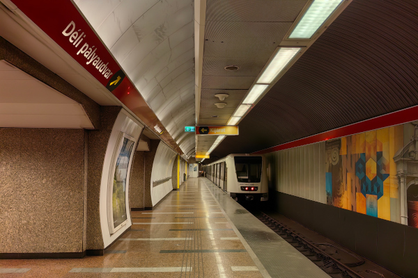 Budapest, M2 metró, Déli pályaudvar, bélyegkép