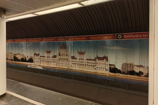 Budapest, M2 metró, Batthyány tér, bélyegkép