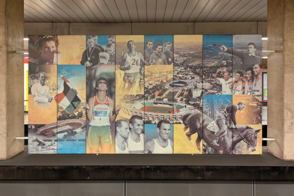 Budapest, M2 metró, Puskás Ferenc stadion, bélyegkép