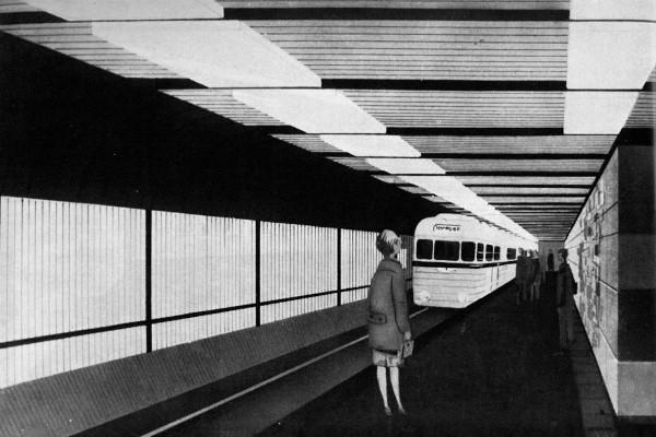 Budapest, M2 metró, Deák Ferenc tér, látványterv, bélyegkép