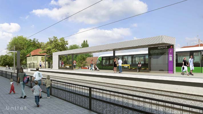 Budapest, M2 metró, H8, H9 HÉV összekötés, Kerepes, látványterv, bélyegkép