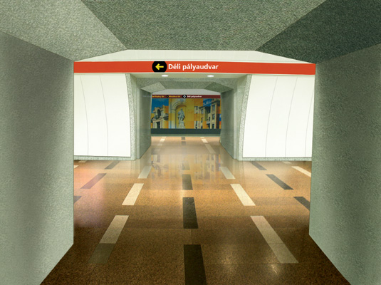 Budapest, M2 metró, Déli pályaudvar, Auth Design látványterv, bélyegkép