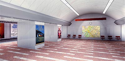 Budapest, M2 metró, Széll Kálmán tér, Auth Design látványterv, bélyegkép