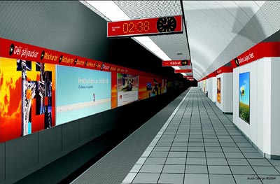 Budapest, M2 metró, Blaha Lujza tér, Auth Design látványterv, bélyegkép