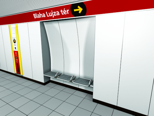 Budapest, M2 metró, Blaha Lujza tér, Auth Design látványterv, bélyegkép