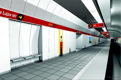 Budapest, M2 metró, Blaha Lujza tér, Auth Design látványterv, bélyegkép