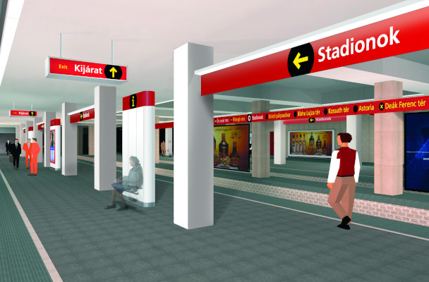 Budapest, M2 metró, Puskás Ferenc stadion, Auth Design látványterv, bélyegkép