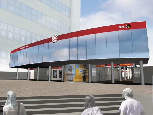Budapest, M2 metró, Örs vezér tere, Auth Design látványterv, bélyegkép