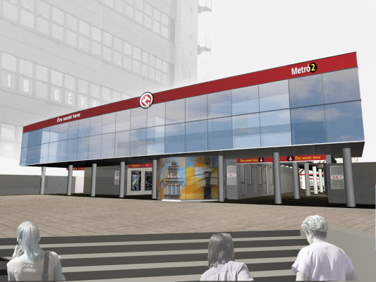 Budapest, M2 metró, Örs vezér tere, Auth Design látványterv, bélyegkép