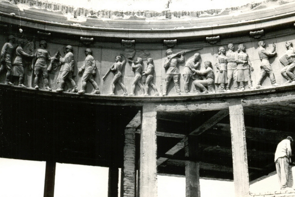 Budapest, M2 metró, Puskás Ferenc stadion, bontás, bélyegkép