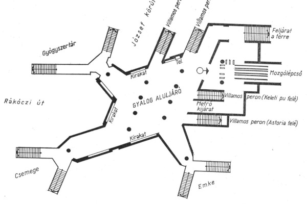 Budapest, M2 metró, Blaha Lujza tér, aluljáró, bélyegkép