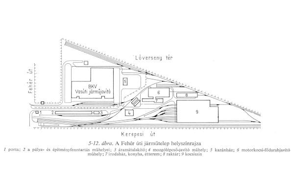 Budapest, M2 metró, Fehér út, járműtelep, bélyegkép
