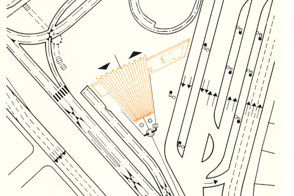 Budapest, M2 metró, Széll Kálmán tér, felszíni csarnok, bélyegkép