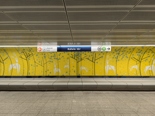 Budapest, M3 metró, Kálvin tér, bélyegkép