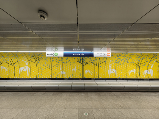 Budapest, M3 metró, Kálvin tér, bélyegkép