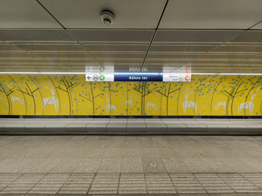 Budapest, M3 metró, Kálvin tér, bélyegkép