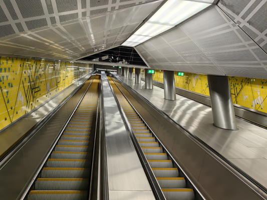 Budapest, M3 metró, Kálvin tér, bélyegkép