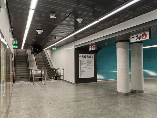 Budapest, M3 metró, Deák Ferenc tér, M2-M3 metró, átszállás, bélyegkép