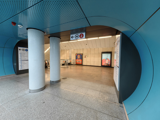 Budapest, M3 metró, Deák Ferenc tér, M2-M3 metró, átszállás, bélyegkép