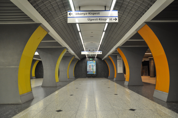 Budapest, M3 metró, Kálvin tér, M3-M4 metró, átszállás, bélyegkép