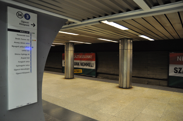 Budapest, M3 metró, Kálvin tér, M3-M4 metró, átszállás, bélyegkép