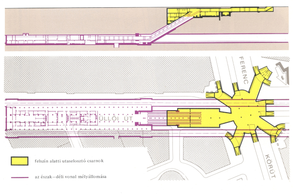 Budapest, M3 metró, Corvin-negyed, helyszínrajz, bélyegkép