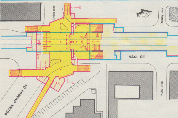 Budapest, M3 metró, Dózsa György út, helyszínrajz, bélyegkép