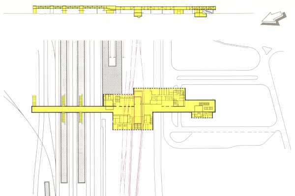 Budapest, M3 metró, Kőbánya-Kispest, alaprajz, bélyegkép
