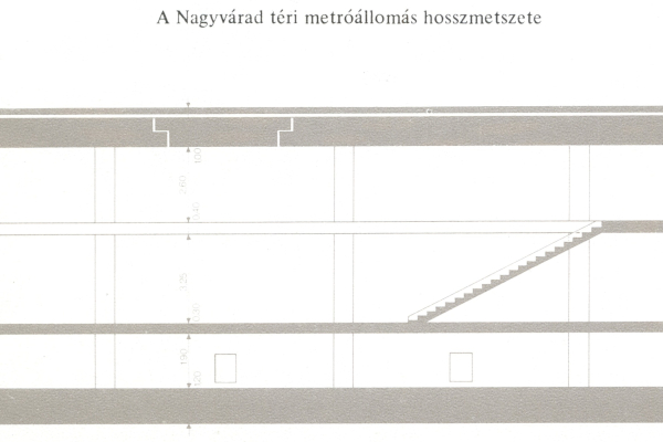 Budapest, M3 metró, Nagyvárad tér, hossz-szelvény, bélyegkép
