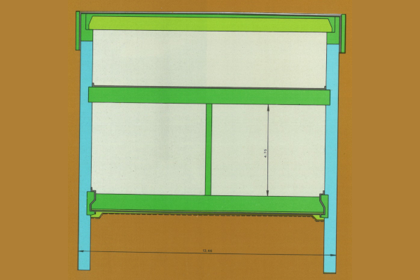 Budapest, M3 metró, Nagyvárad tér, keresztmetszet, bélyegkép