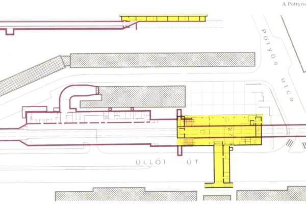 Budapest, M3 metró, Pöttyös utca, helyszínrajz, bélyegkép
