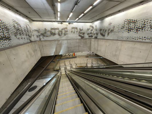 Budapest, M4 metró, Kálvin tér, bélyegkép