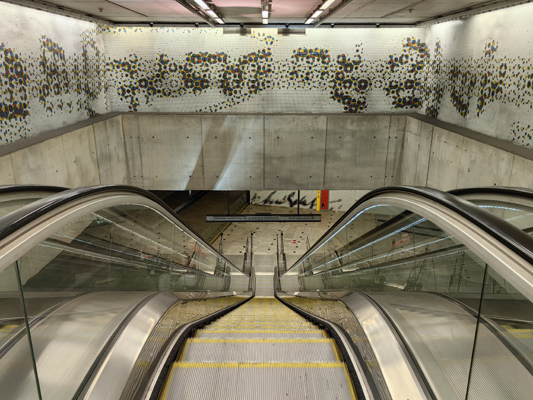 Budapest, M4 metró, Kálvin tér, bélyegkép