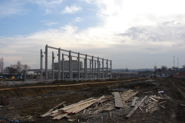Budapest, M4 metró, járműtelep, bélyegkép