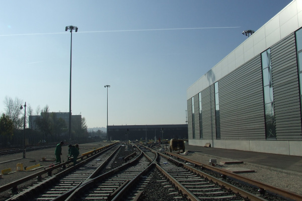 Budapest, M4 metró, járműtelep, bélyegkép