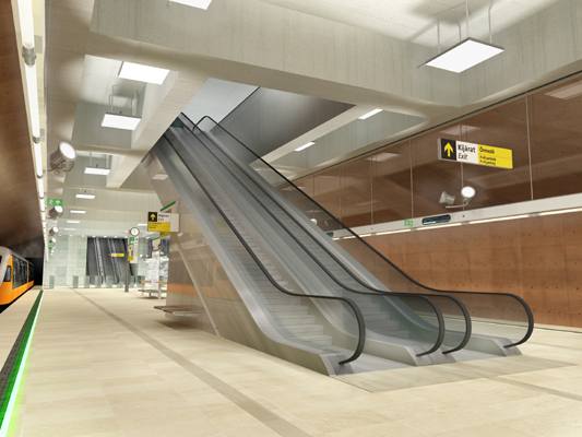 Budapest, M4 metró, Kelenföld vasútállomás, Palatium Stúdió látványterv, bélyegkép