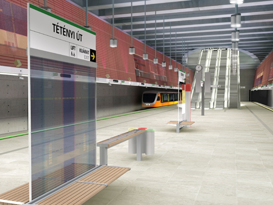 Budapest, M4 metró, Bikás park, Palatium Stúdió látványterv, bélyegkép