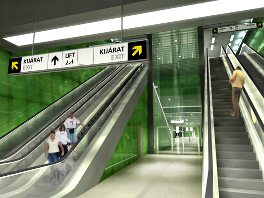 Budapest, M4 metró, Újbuda-központ, Palatium Stúdió látványterv, bélyegkép