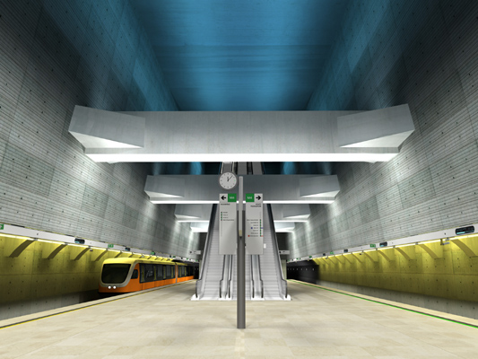 Budapest, M4 metró, Móricz Zsigmond körtér, Palatium Stúdió látványterv, bélyegkép